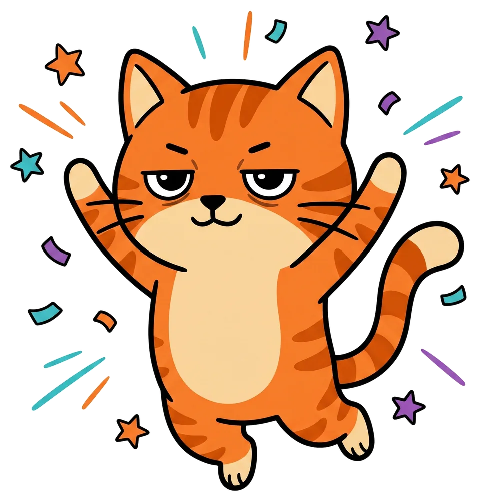 Gato de Benli celebrando una venta