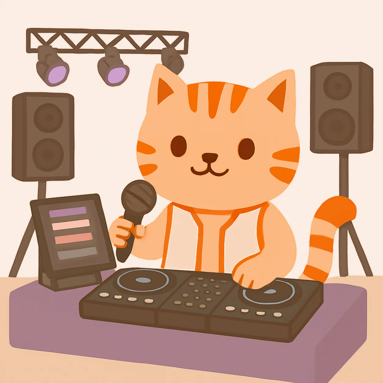 Benli trabajando en un negocio de música para eventos